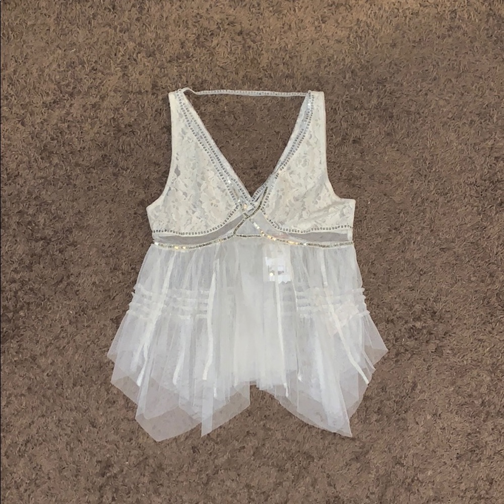 Free People white babydoll top